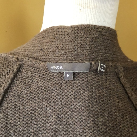 VINCE Size Medium Wool blend Open-Front Cardigan Cuff Short-Sleeve Sweater Wool - Picture 12 of 16